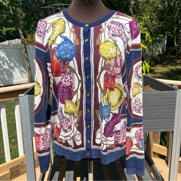 Talbots Women’s Teapot Cardigan with Gold Buttons Size L Classic Preppy - Picture 1 of 7